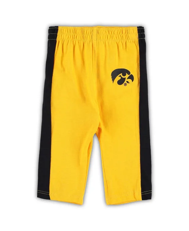 Outerstuff Newborn and Infant Boys Girls Black, Gold Iowa Hawkeyes Little  Kicker Long Sleeve Bodysuit Sweatpants Set