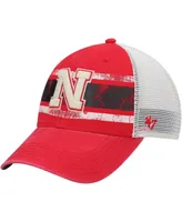 Men's '47 Brand Scarlet, White Nebraska Huskers Interlude Mvp Trucker Snapback Hat