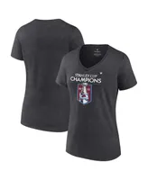 Women's Fanatics Heathered Charcoal Colorado Avalanche 2022 Stanley Cup Champions Plus Locker Room T-shirt