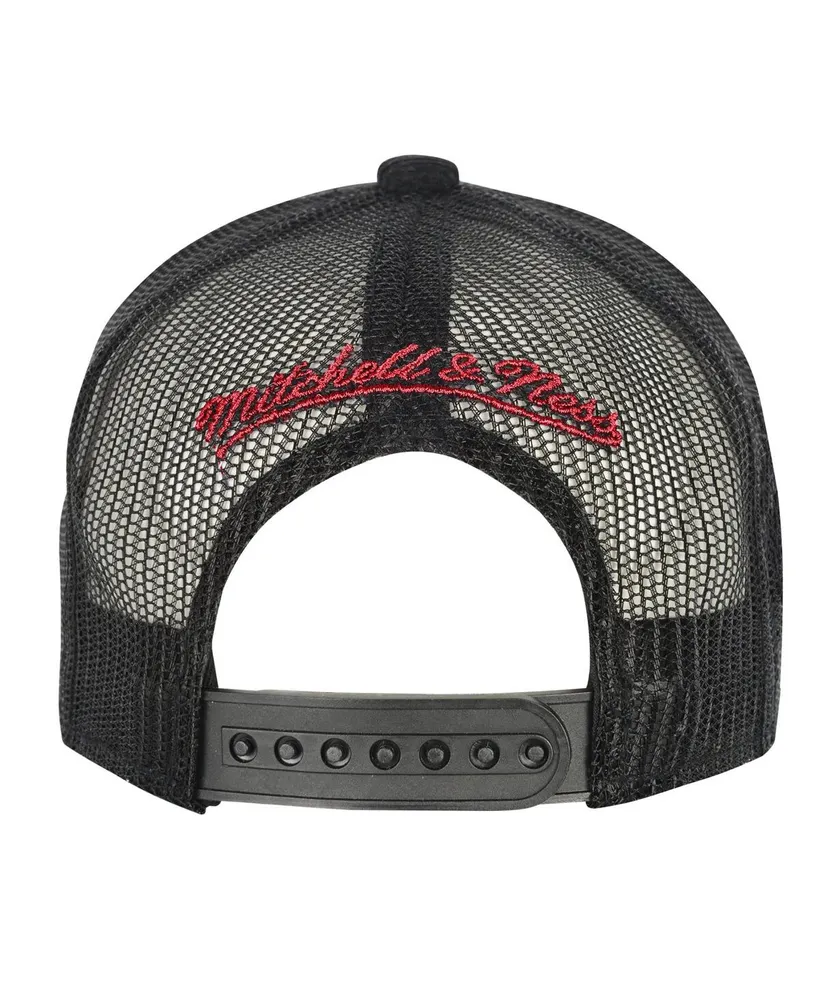 Big Boys and Girls Mitchell & Ness Black Buffalo Bills Times Up Precurved Trucker Adjustable Hat