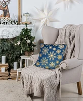 Edie@Home Snowflakes Velvet Foil Print Holiday Decorative Pillow, 18" x