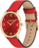 Coach Women's Elliot Red Leather Strap Watch 36mm