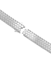 Blackjack Men's Hexagon Honeycomb Textured Link Bracelet in Black-Ion Plated Stainless Steel