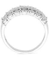 Diamond Three Row Anniversary Band (1/2 ct. t.w.) 14k White Gold or