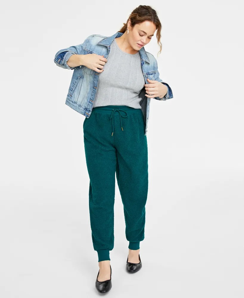 On 34th Women's Sherpa Jogger Pants, Created for Macy's