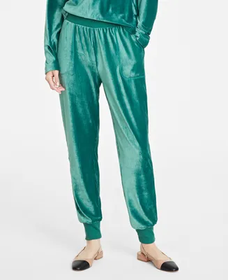 On 34th Women's Ribbed Velour Jogger Pants, Created for Macy's