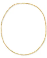 Rounded Box Link 24" Chain Necklace in 18k Gold-Plated Sterling Silver