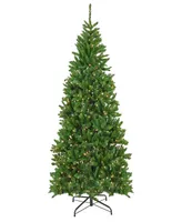 National Tree Company 7.5' Pre-Lit Artificial Chesterfield Spruce Hinged Tree, 600 Clear Lights- Ul