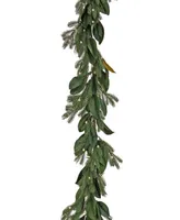 National Tree Company 9' Magnolia Mix Pine Garland with Led Lights