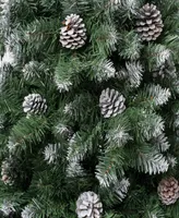 National Tree Company 6 ft. Oakley Hills Snow Hinged Tree with 53 Pine Cones