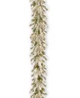 National Tree Company 9' Snowy Sheffield Spruce Garland with Twinkly Led Lights