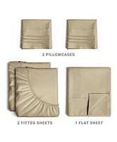 Cgk Unlimited 5 Piece 100% Cotton 400 Thread Count Sheet Set - Split King