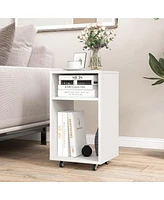 Costway Mobile File Cabinet Wooden Printer Stand Vertical Storage Organizer Home Office