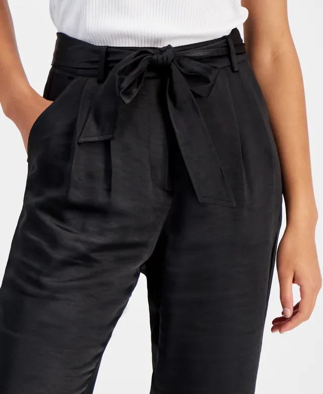 Avec Les Filles Women's Satin Tie-Waist Jogger Pants