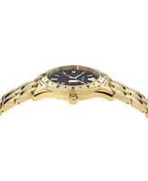 Versace Men's Swiss Greca Time Gmt Gold Ion Plated Stainless Steel Bracelet Watch 41mm