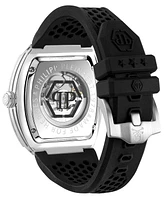 Philipp Plein Men's Automatic The Keleton Black Silicone Strap Watch 44mm