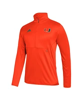 Men's adidas Miami Hurricanes 2023 Sideline Aeroready Half-Zip Top
