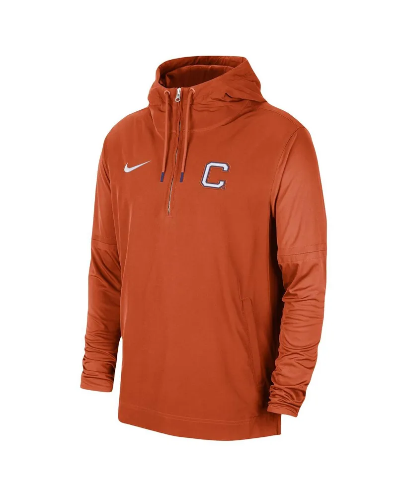 Men's Nike Orange Clemson Tigers 2023 Sideline Player Quarter-Zip Hoodie Jacket