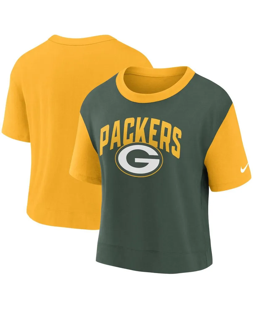 Women's Nike Gold, Green Bay Packers High Hip Fashion T-shirt