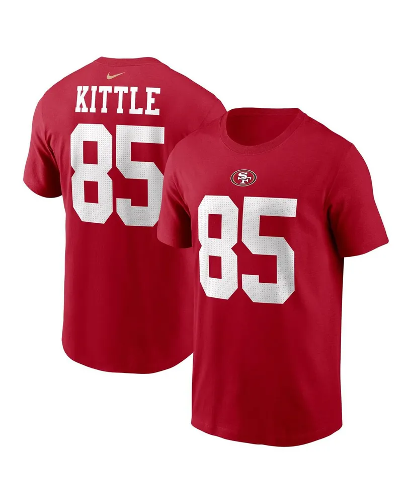 Men's Nike George Kittle Scarlet San Francisco 49ers Player Name and Number T-shirt