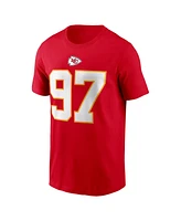Men's Nike Felix Anudike-Uzomah Red Kansas City Chiefs 2023 Nfl Draft First Round Pick Player Name and Number T-shirt