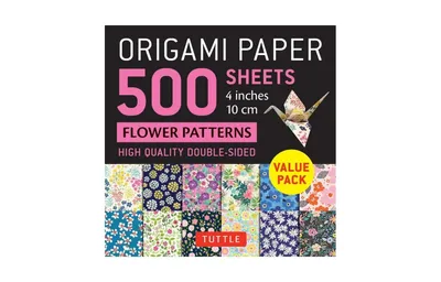 Origami Paper 500 sheets Flower Patterns 4" (10 cm)- Tuttle Origami Paper- Double