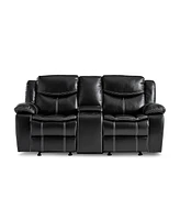 White Label Veloce 79" Double Glider Reclining Loveseat with Console