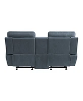 White Label Nadia 76" Double Glider Reclining Loveseat with Center Console