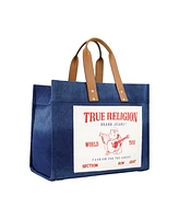 True Religion Washed Navy Denim Large Tote