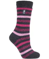 Heat Holders Women's Rosebud Multi Twist Stripe Crew Socks