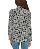 Karl Lagerfeld Paris Women's Monogram Printed Utility Shirt