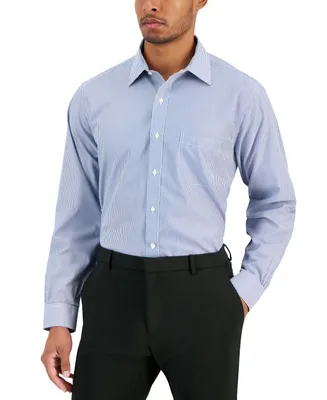 B by Brooks Brothers Men's Regular Fit Non-Iron Bengal Stripe Dress Shirt