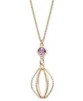 Amethyst Chandelier 18" Pendant Necklace (3/4 ct. t.w.) in 14k Gold-Plated Sterling Silver