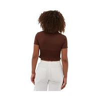 Bench Dna Women's Constance Collared Wrap Crop Top