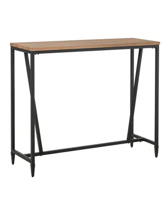 Homcom Rustic Industrial Bar Table with Metal Legs & Large Tabletop for Home Bar