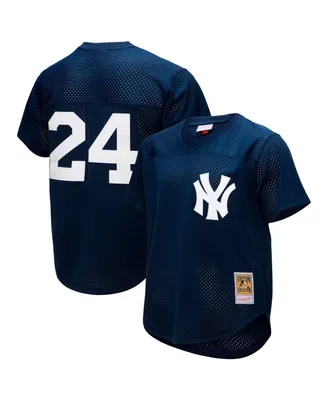 Men's Mitchell & Ness Rickey Henderson Navy New York Yankees Cooperstown Collection Mesh Batting Practice Button-Up Jersey