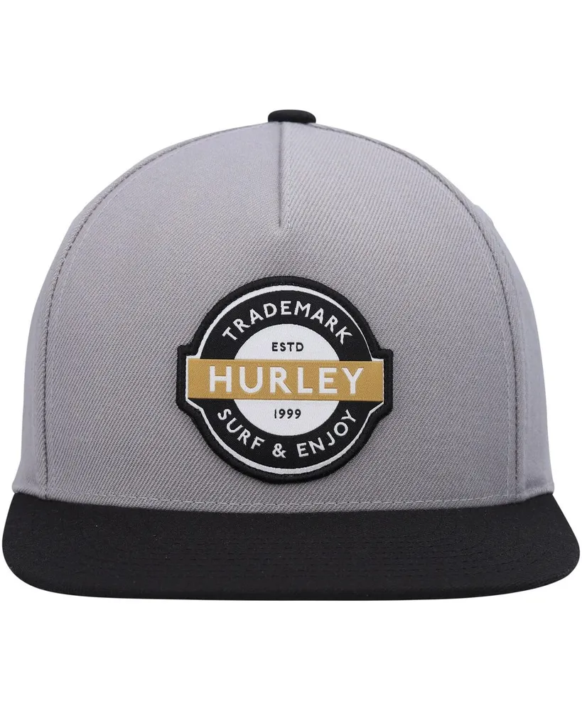 Men's Gray, Black Hurley Underground Snapback Hat