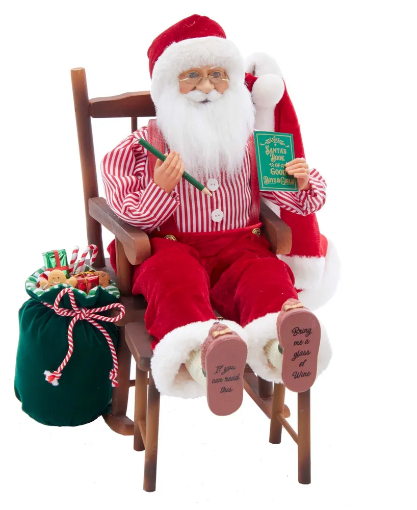 Kurt Adler 16" Kringle Klaus Sitting in Chair