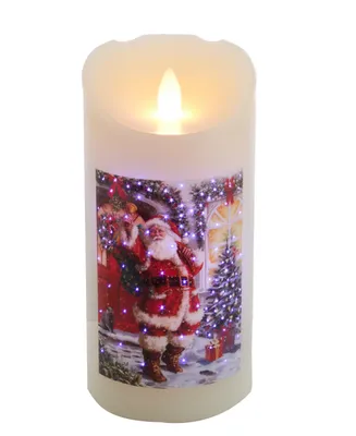 Kurt Adler 7" Battery-Operated Fiber optic Led Santa Wax Candle