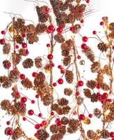 Kurt Adler 6' Battery-Operated Pinecone and Berry Rope Garland