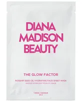 Diana Madison Beauty The Glow Factor Rosehip Seed Oil Hydrating Face Sheet Mask, 5