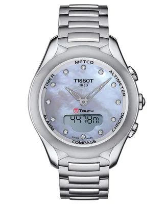 Tissot Women's Swiss Digital T-Touch Lady Solar Diamond (1 ct. t.w.) Stainless Steel Bracelet Watch 40mm