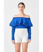 endless rose Women's Off-The-Shoulder Knit Top