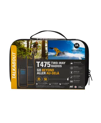 Motorola Solutions T475 35 mi. Two-Way Radio Black/Yellow 2-Pack w/ Accessories