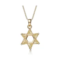 Genevive Sterling Silver Cubic Zirconia Small Star of David Necklace