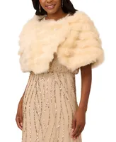 Adrianna Papell Women's Embellished Faux-Fur Capelet Wrap