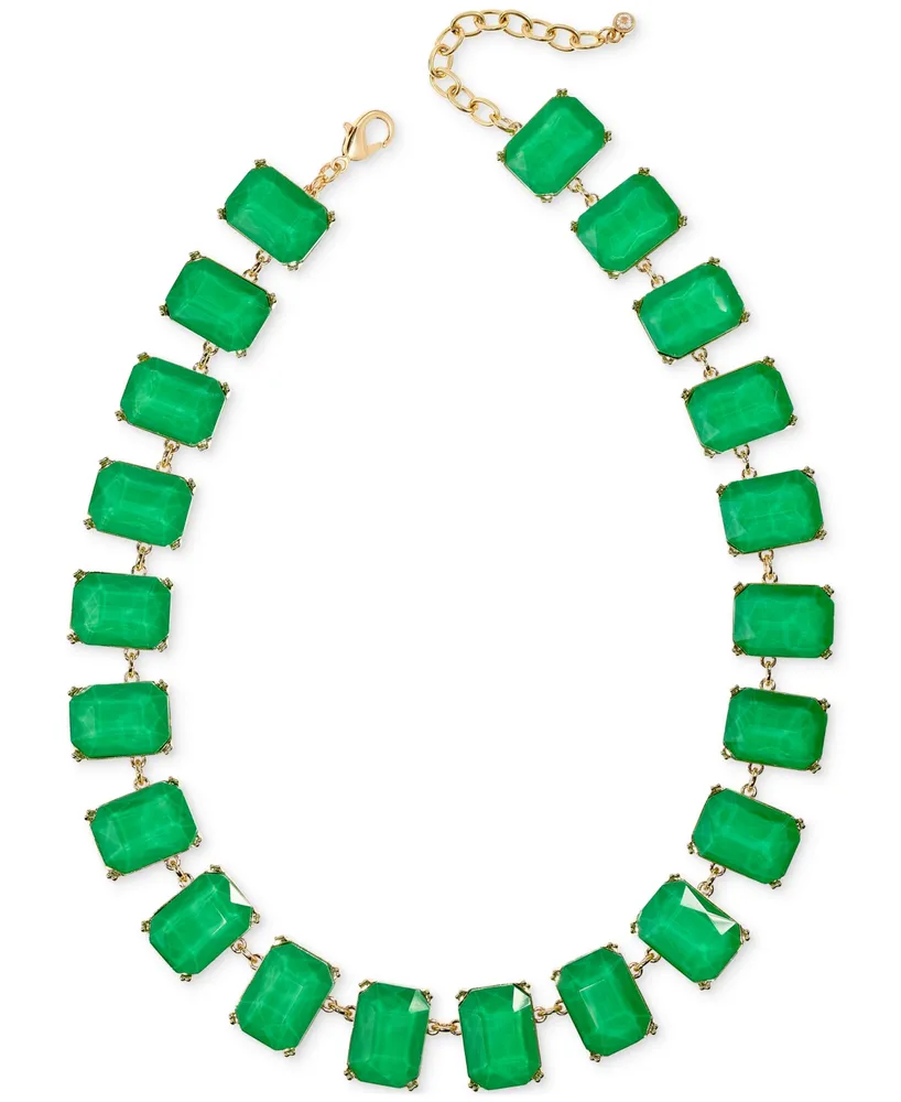 On 34th Gold-Tone Stone All Around Necklace, 16-1/2" + 2" extender, Created for Macy's