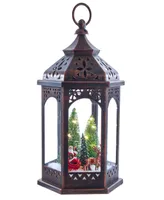 Kurt Adler 13" Battery-Operated Lighted Lantern with Santa