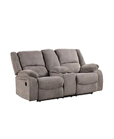 Furniture of America Hodge 78" Chenille Manual Recliner Loveseat