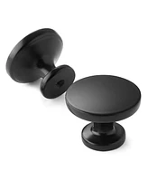 Solid 1.13" Matte Black Round Kitchen Cabinet Knobs Pulls 10 Pk